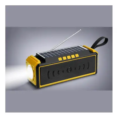 (Yellow) 1200MAH Outdoor Camping Light Multifunction 580G Solar Charging Wireless Bluetooth Spea