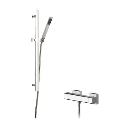 Empire Square Bar Valve & Sheer Slide Rail Shower Kit - Chrome - Balterley