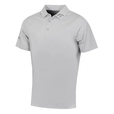 (L, Gray Dawn) Callaway Golf Mens Classic Jacquard Stretch Moisture Wicking Polo Shirt