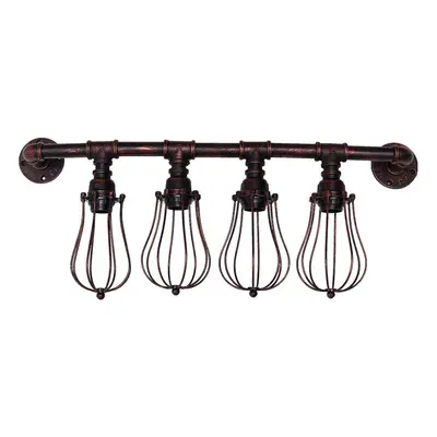 4 Heads E27 Retro Industrial Style Wall Light Water Pipe Home Fixture Decor