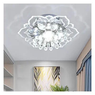 (110V, White) Modern Crystal LED Ceiling Light Fixture Pendant Lamp Lighting Chandelier 9W New