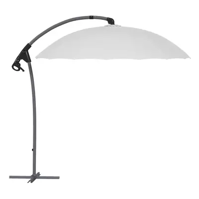 Outsunny 2.7m Cantilever Parasol with Cross Base, Crank Handle, Ribs, Grey