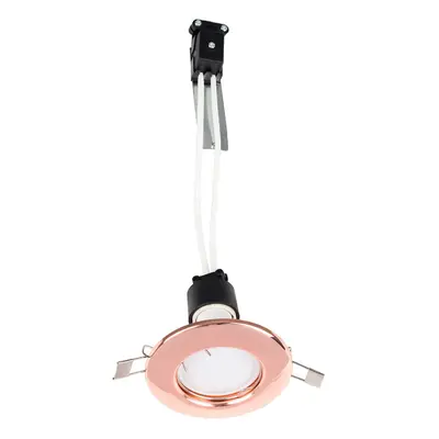 Pack of GU10 Ceiling Downlight Fittings in a Copper Finish - Complete with 5w Warm White LED Bul