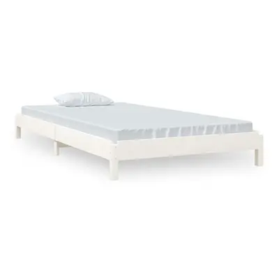 (white, x cm) vidaXL Solid Wood Pine Stack Bed Bedroom Stackable Bed Multi Colours/Sizes