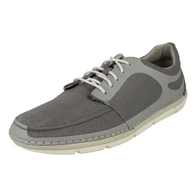 (UK 12, Grey) Mens Clarks Casual Lace Up Trainers Step Maro Sol