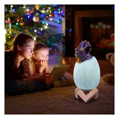 Decorative 3D Triceratops Egg Smart Night Light Colors Remote Control Touch Switch LED Nightligh