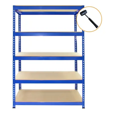 5 Tier Blue Racking Unit Garage Shelves Storage Warehouse Shelving 120x50x180cm