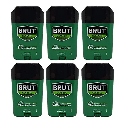 Brut Deodorant Original Fragrance 2.25 Oz /63 G (Pack of 6)