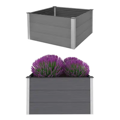 vidaXL Garden Raised Bed WPC 100x100x54cm Grey Outdoor Flower Pot Raised Bed