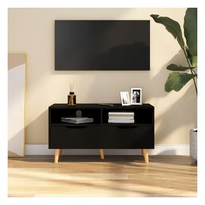 vidaXL TV Cabinet Black Engineered Wood TV Stand Media Unit Stereo Cabinet