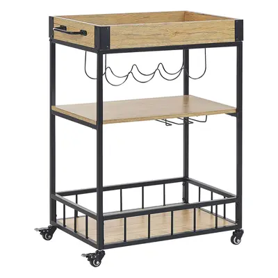 Kitchen Trolley HULLET Metal Light Wood