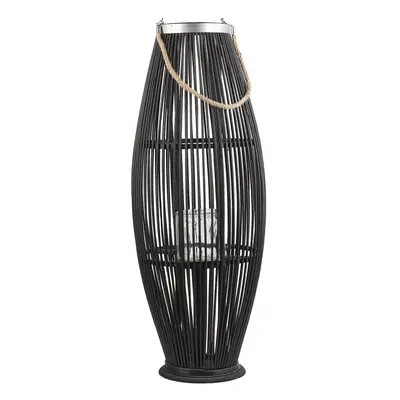 Wooden Candle Lantern cm Black TAHITI