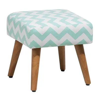 Beliani OSAGE Mint Green & White Footstool | Printed Cube Footstool