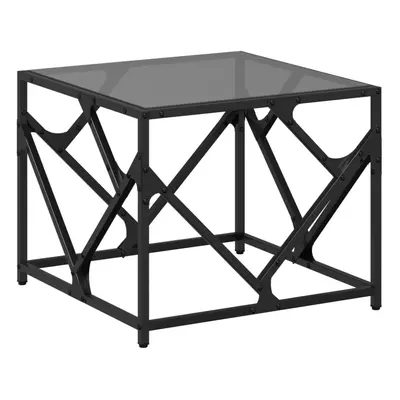 (black, x x cm) vidaXL Coffee Table with Transparent Glass Top End Table Side Table Steel