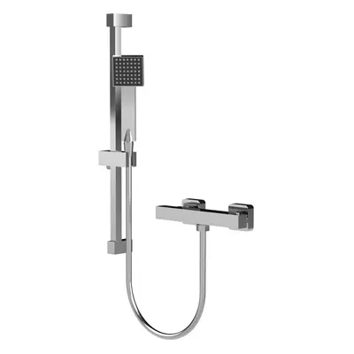 Square Bar Valve and Slide Rail Shower Kit - Chrome - Balterley