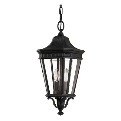 IP23 Bulb Chain Lantern Black LED E14 60W Bulb Outside External