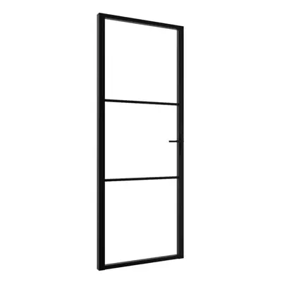 vidaXL Interior Door Barn Door Sliding Door ESG Glass and Aluminium Black