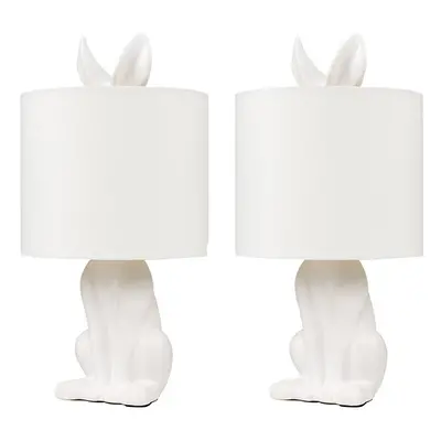 Pair of White Table Lamp