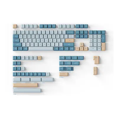 (Blue) Keys Weather PBT Keycap Set Cherry Profile Sublimation Custom Keycaps for Mechanical Keyb