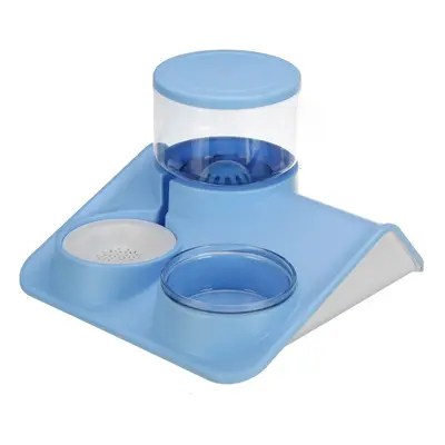 (Blue) Pet Waterer Multi Layer Filter Sealed Cat Bowl 2L Pet Bowl for Autoxic Cat Drinking and F