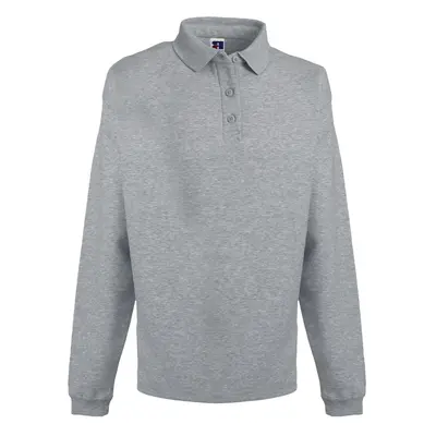 (XS, Light Oxford) Russell Europe Mens Heavy Duty Collar Sweatshirt