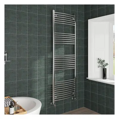 (1800x600mm, Chrome) NRG Curved Central Heating Towel Rail Bathroom Heated Rad Radiators Ladder 