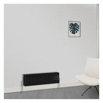 (300 x 1190mm-3 Column) NRG Traditional Black Horizontal Vertical Bathroom Cast Iron Radiator