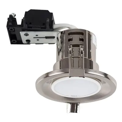 Pack of - Modern Fire Rated Brushed Chrome GU10 Recessed Ceiling Downlight/Spotlights - Complete