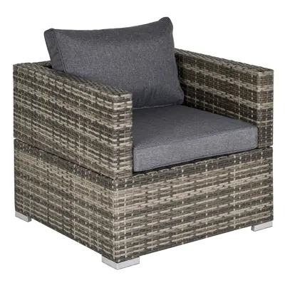 Outsunny Single Wicker Furniture Sofa Chair w/ Padded Cushion for Garden Balcony