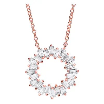 Jewelco London Ladies Rose Gold-Plated Sterling Silver Baguette Cubic Zirconia Star Burst Eterni