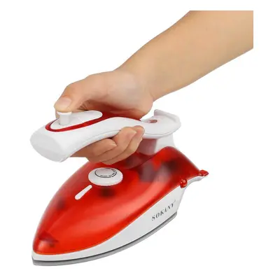 (Red) Electric Handheld Spray Steam Iron 1000W Clothes Ironing Steamer Ceramic Garment