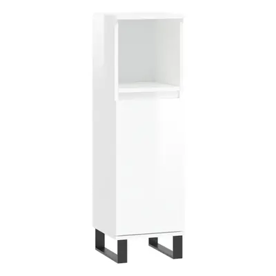 (high gloss white) vidaXL Bathroom Cabinet Vanity Unit Cupboard Concrete Grey Engineered Wood