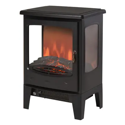 HOMCOM 900W/1800W Freestanding Electric Fireplace w/ Adjustable Artificial Flame