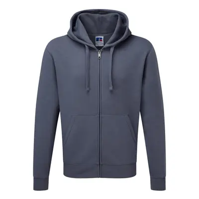 (S, Convoy Grey) Russell Mens Authentic Full Zip Hooded Sweatshirt / Hoodie