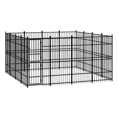 vidaXL Outdoor Dog Kennel Steel Outdoor Puppy Enclosure Dog Pet Supply Cage