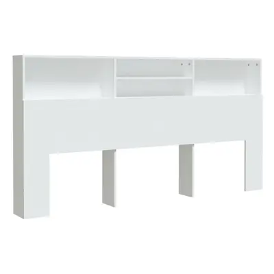 (white) vidaXL Headboard Cabinet Bedroom Bookcase Backboard Bed Header Storage Cabinet