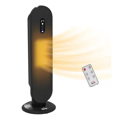 HOMCOM Ceramic Space Heater Tower Heater W/ Oscillation, Black