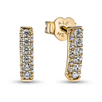 PANDORA Women's Timeless PavÃ© Gold Plating Earrings 262626C01