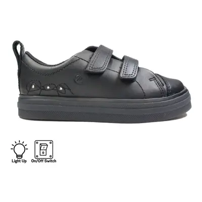 Flare Bright Toddler | Black Leather | Childrens Light Up School Shoes