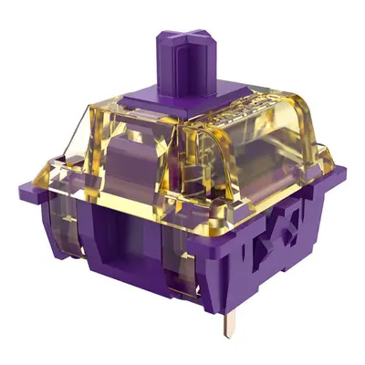 45Pcs Violet Gold V2 Mechanical Switch 3-Pin Transparent Cover Factory Pre-Lubed Tactile Switch 