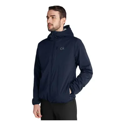 (M, Navy) Calvin Klein Mens Ultron Hooded Lightweight Breathable Stretch Golf Jacket