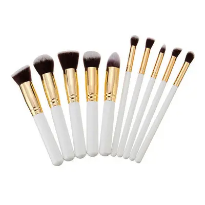 (White Gold) Makeup Brushes Kit Set Blush Face Foundation Powder Cosmetic