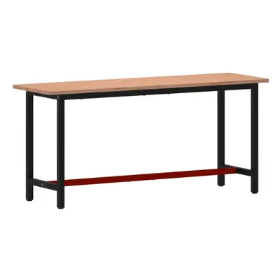 (180 x x 81.5 cm) vidaXL Workbench Wooden Work Table Work Bench Tool Solid Wood Beech and Metal