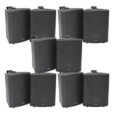 10x 180W Black Wall Mounted Stereo Speakers 8" 8Ohm LOUD Premium Audio & Music