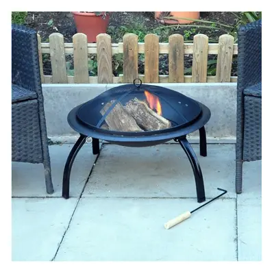 Outdoor Garden Patio Firepit Heater - Fire Pit Kingfisher Bbq Steel Black Mesh - patio garden fi