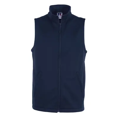 (M, French Navy) Russell Mens Smart Softshell Gilet Jacket