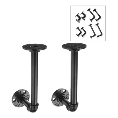 (70mm) Pair of 70/130/180/210mm Steel Pipe Shelf Bracket Holder DIY Pipe Shelf Brackets