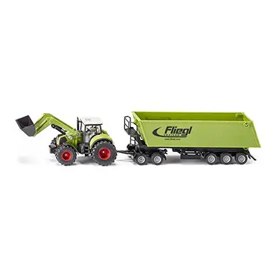 1949, Claas Axion tractor with Front Loader, Dolly and Tipping Trailer, 1:50, Metal/Plastic, Gre