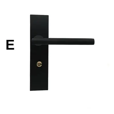 (E) Matte Black Aluminum Door Lock Mechanical Interior Handle Cylinder Lever Latch Home Security