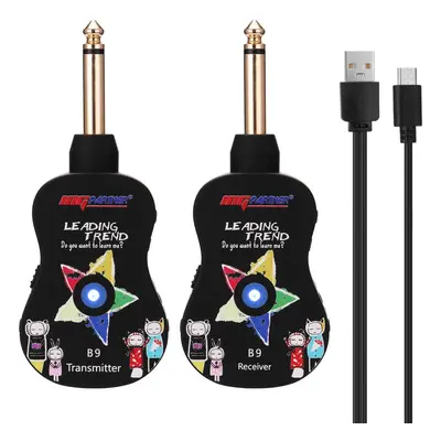 Wireless Guitar System Rechargeable Channels Transmitter Receiver Set Electric Bass Pick Up